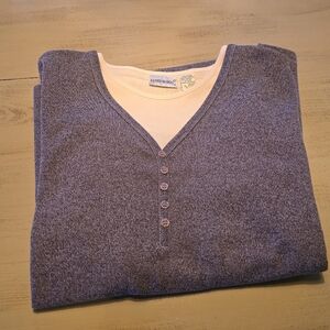 Vintage Fashion Bug Sweater, 2 In 1, Women's 3X, Blue with White